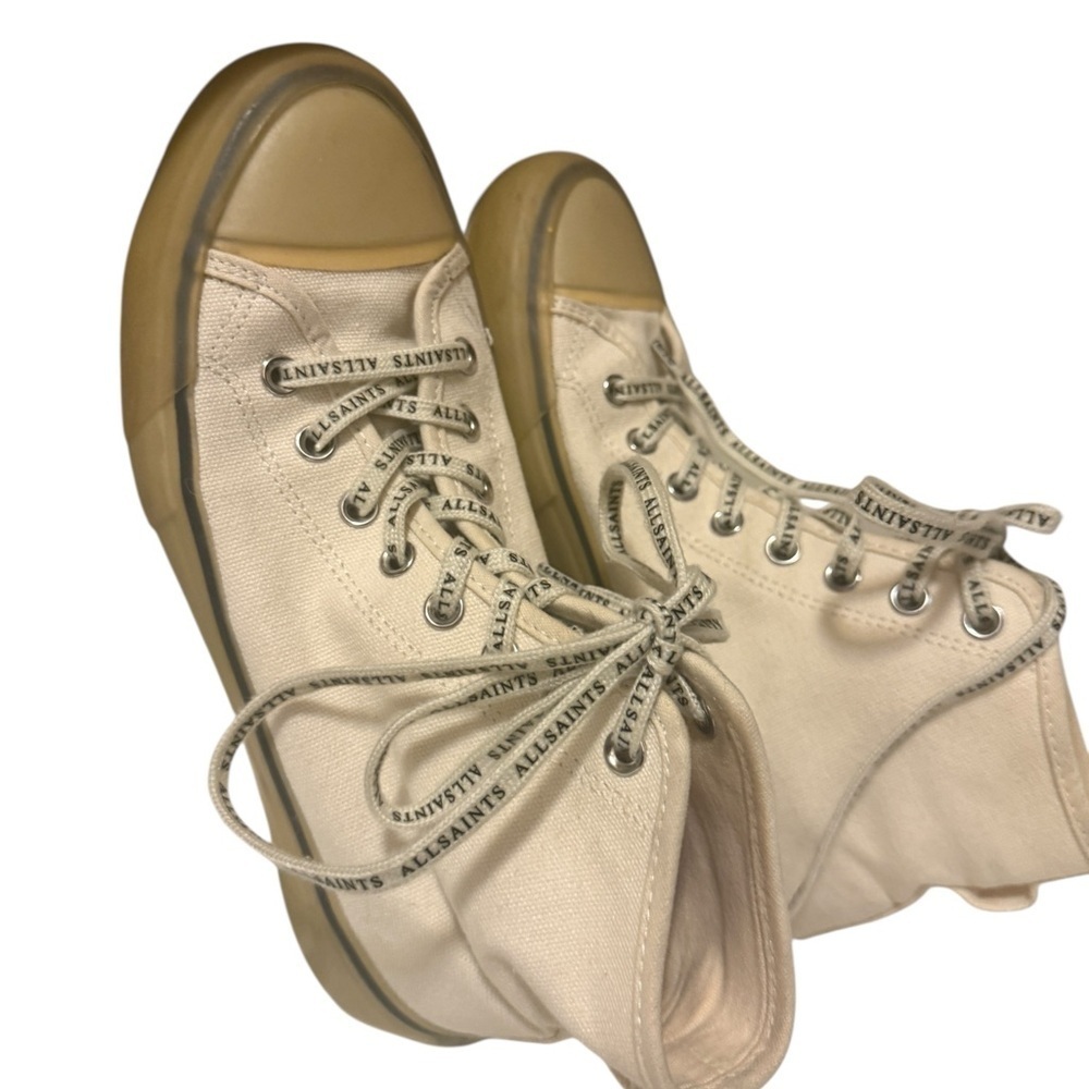 All Saints Women's Cream High-Top Sneakers - Picture 5 of 12